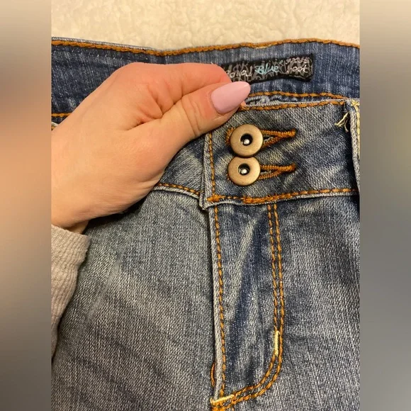 Royal Blue-bootcut torn jeans..size 9x39 - Picture 10 of 12